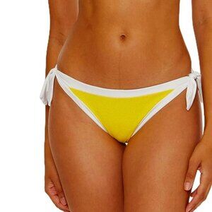 Trina Turk 'Courtside' Textured Side-Tie Bikini Bottom, Yellow/White